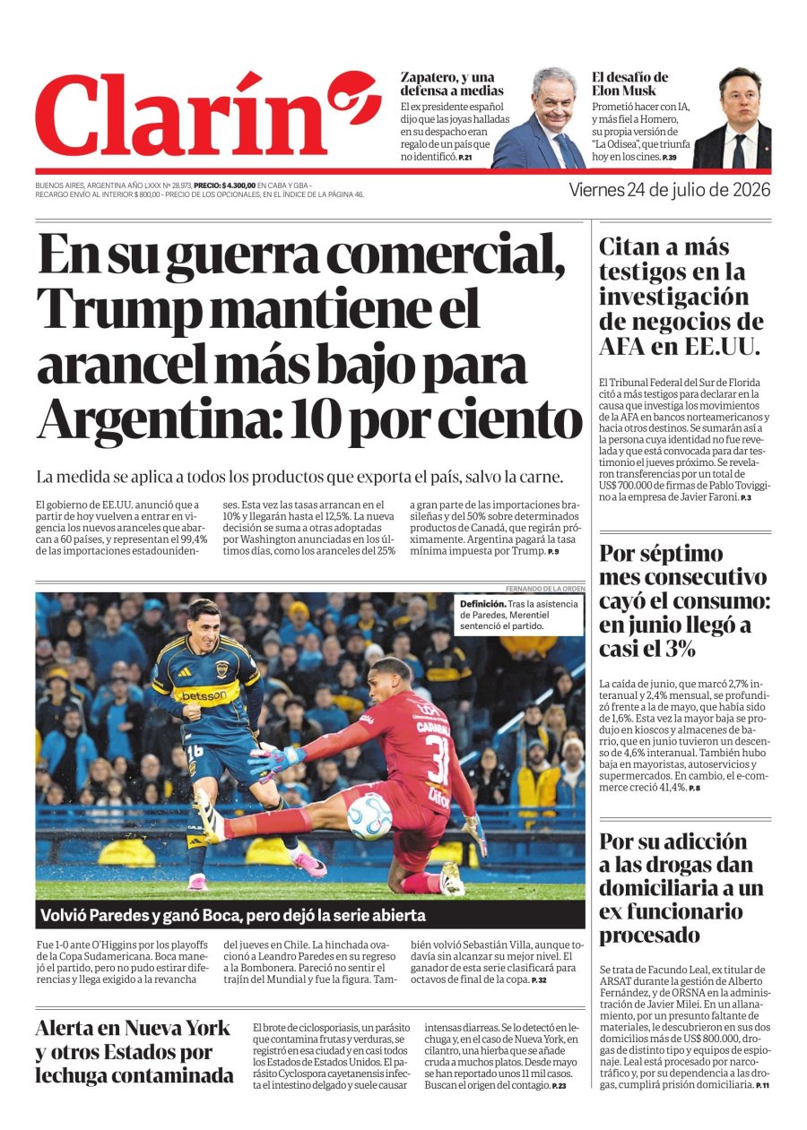 Tapa del suplemento papel