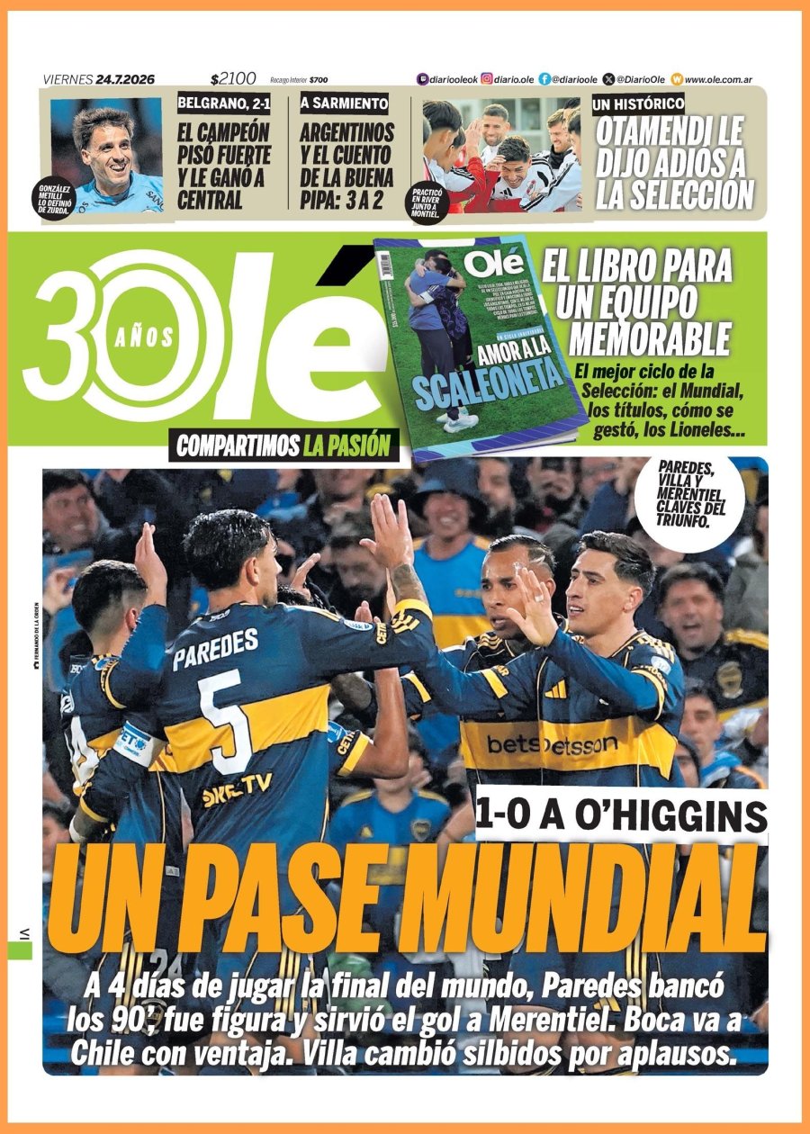 Tapa del suplemento papel