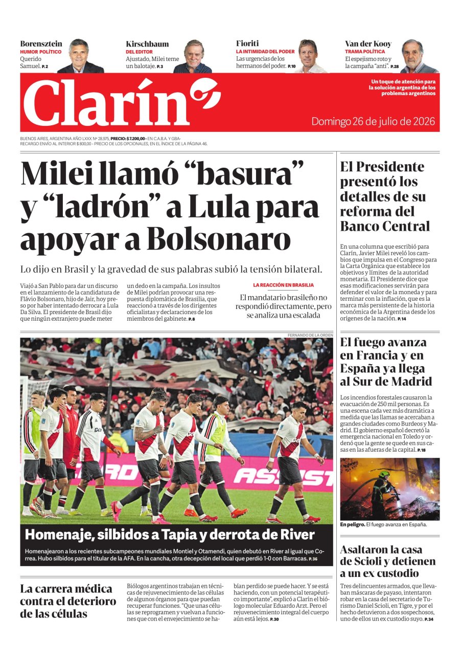 Tapa del suplemento papel