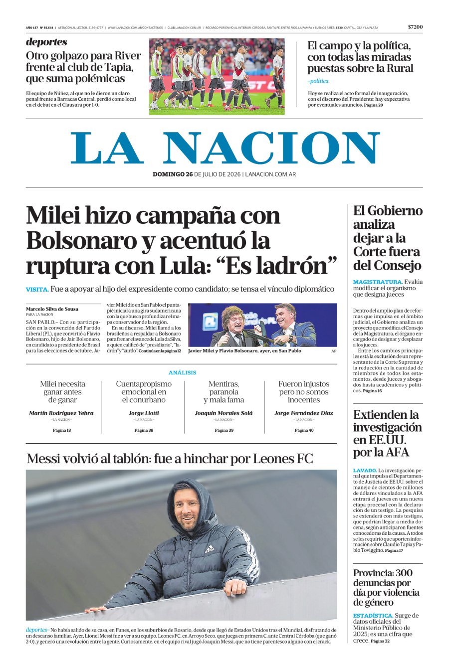 Tapa del suplemento papel
