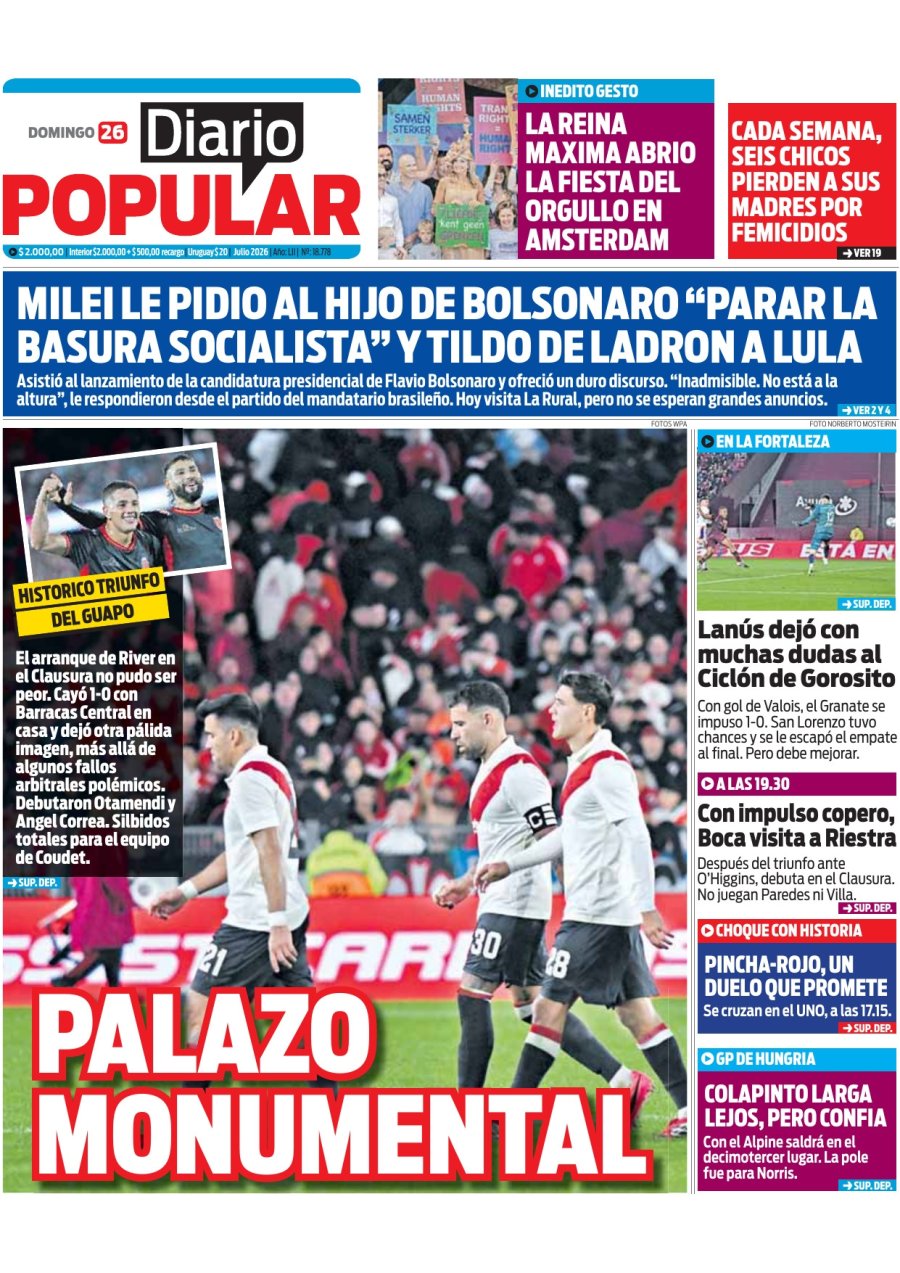 Tapa del suplemento papel