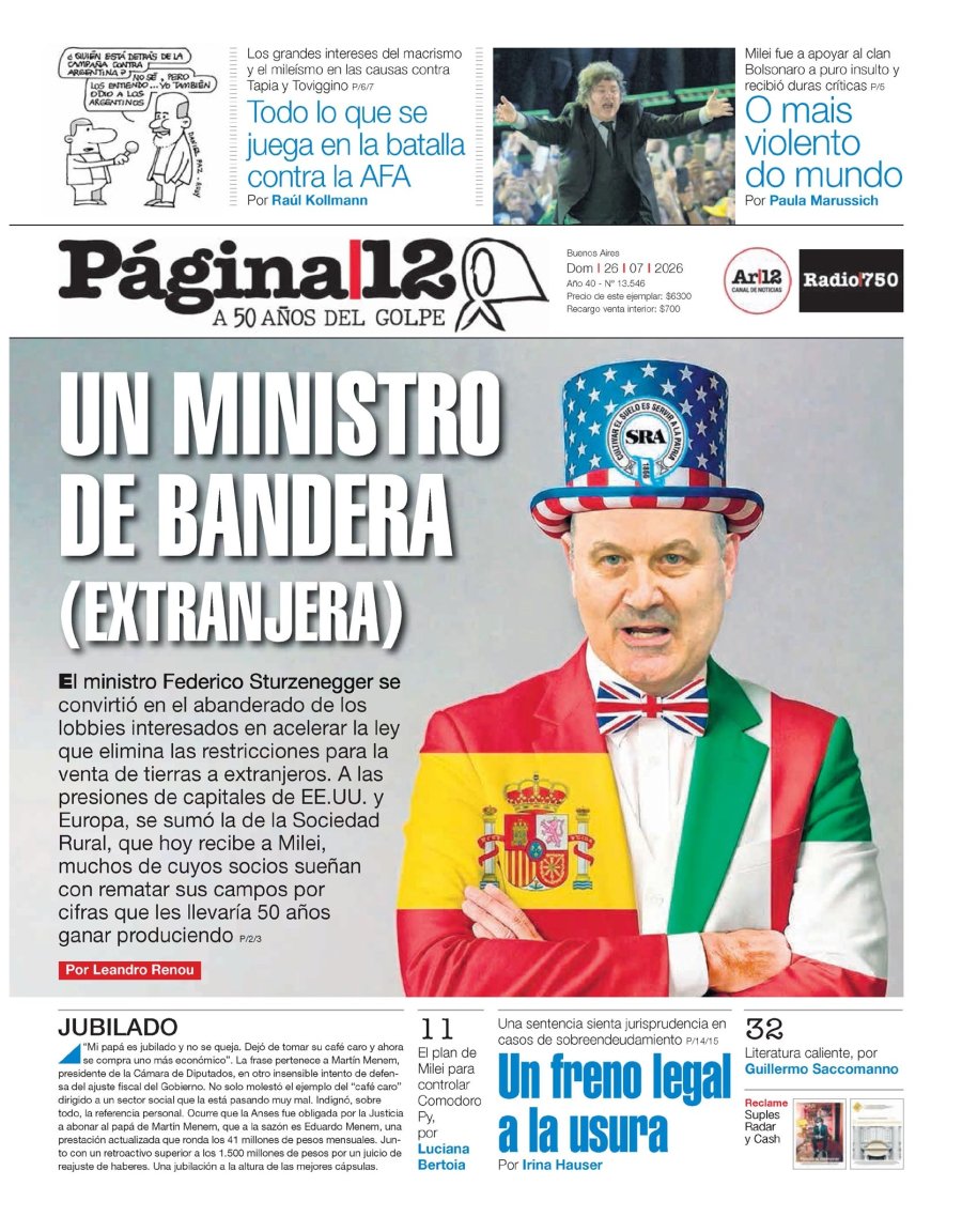 Tapa del suplemento papel