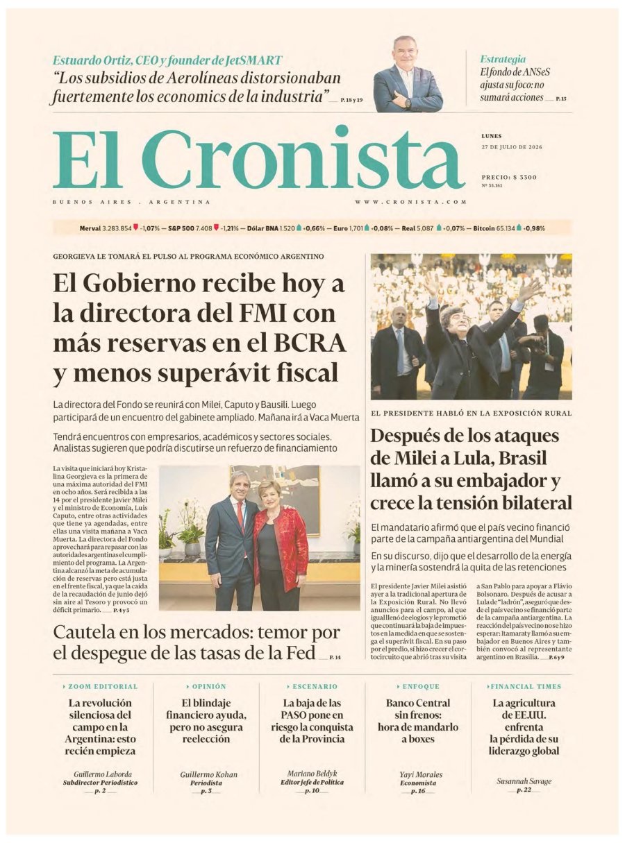 Tapa del suplemento papel